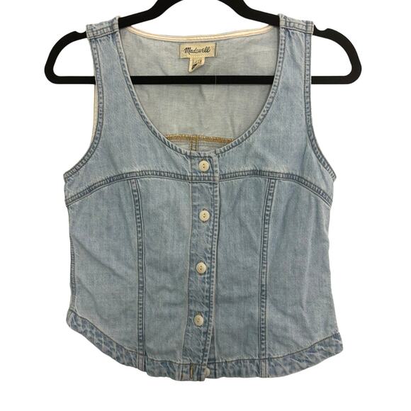 Madewell Jackets & Blazers - NWOT Madewell Tailored Denim Vest Size 2